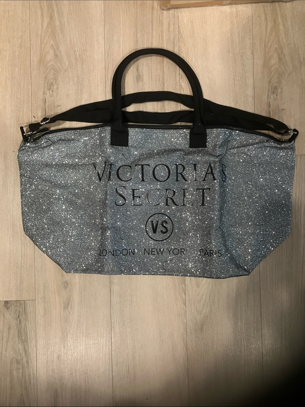 Brand new Victoria’s Secret silver shimmer tote bag